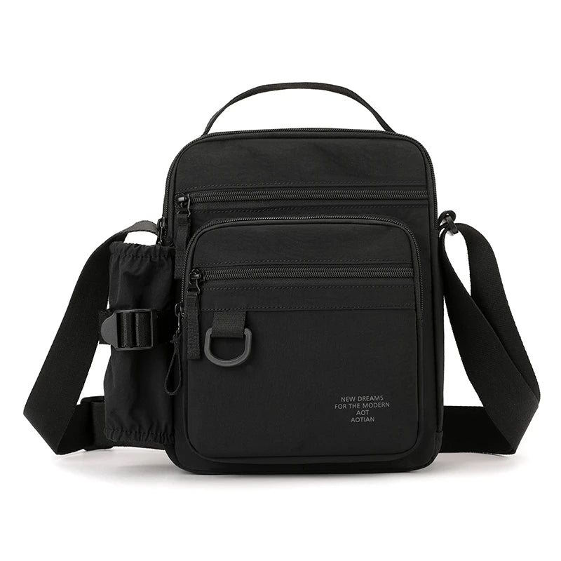 Stylish Men's Crossbody Bag with Bottle Pocket for Travel & Leisure