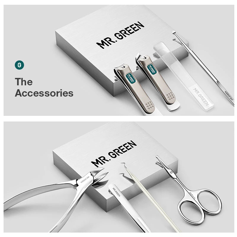 MR.GREEN Professional Stainless Steel Manicure & Pedicure Set