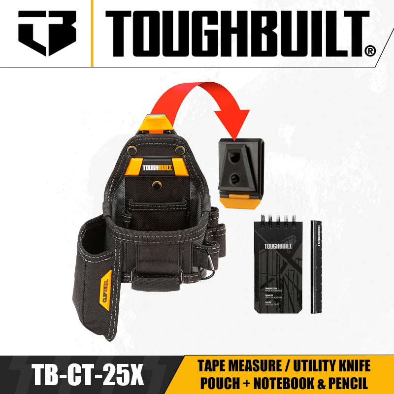 ToughBuilt Utility Pouch with Notebook & Pencil - Ultimate Tool Organizer
