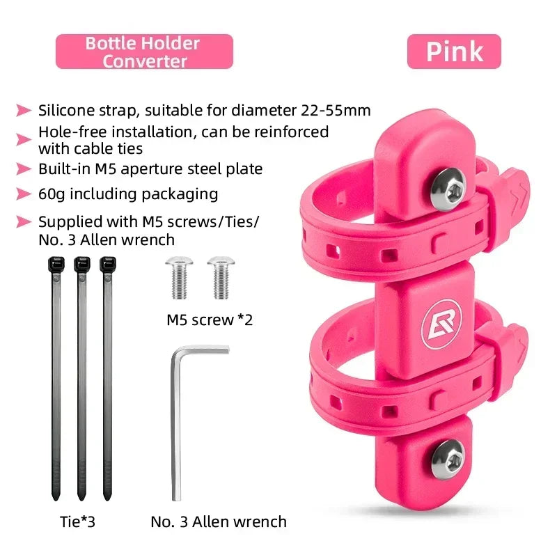 ROCKBROS Universal Bicycle Bottle Cage Adapter - Easy Silicone Mount