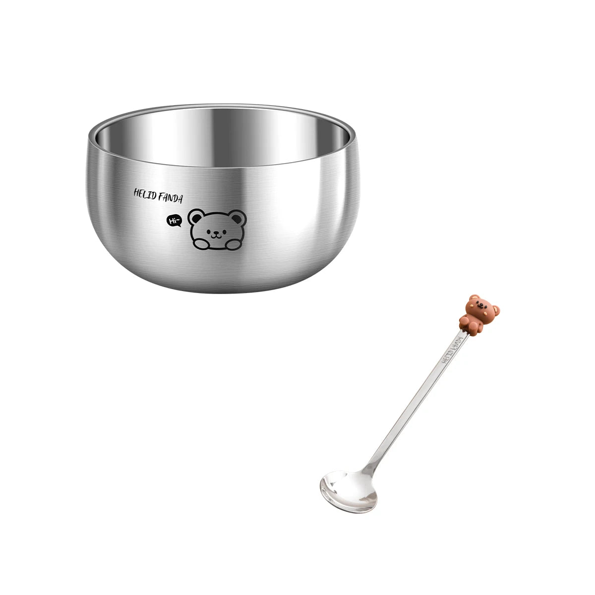 Cartoon Stainless Steel Ramen Bowl - Eco-Friendly & Safe