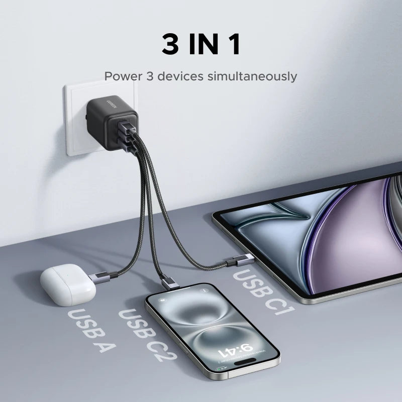UGREEN 45W GaN USB-C Fast Charger - Rapid & Universal Compatibility