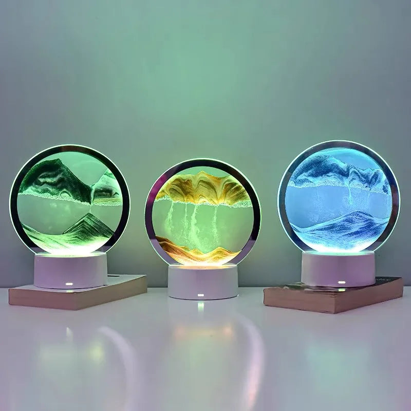Colorful Quicksand Table Lamp - 3D LED Sand Painting Night Light