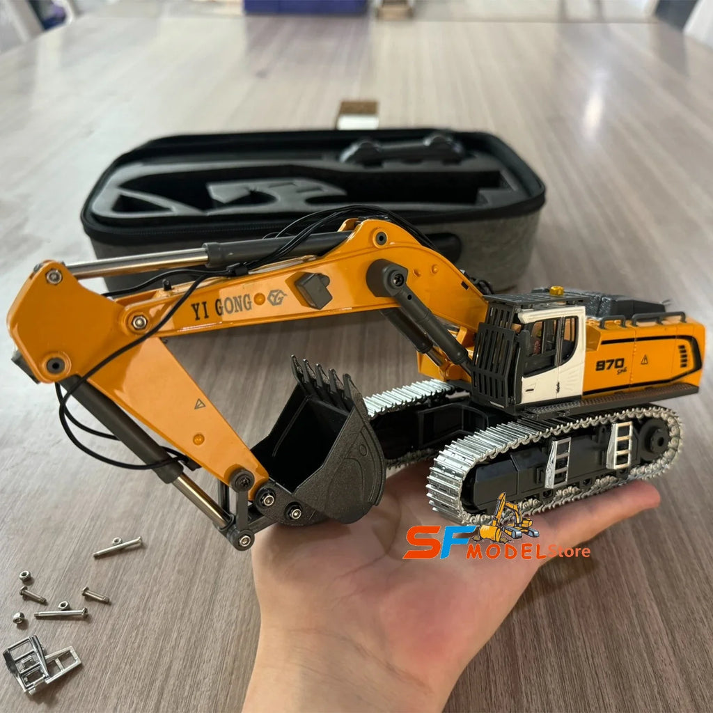 Mini RC Excavator Loader 1/50 - Realistic Fun with Lights & Sounds