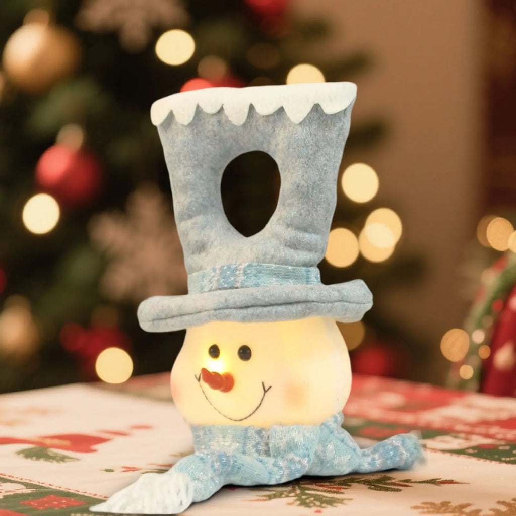 Glowing Blue Snowman Ornament - Magical Ocean Style Christmas Decor