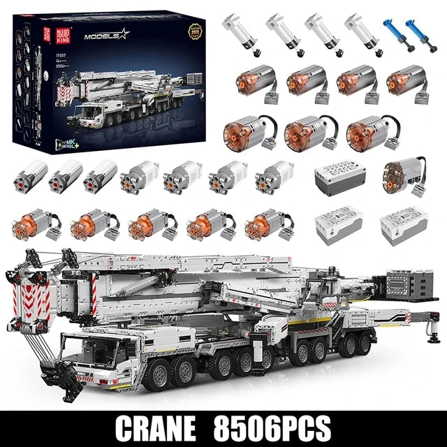 MOULD KING Motorized LTM 11200 Crane Truck Building Kit - 8506 Pcs