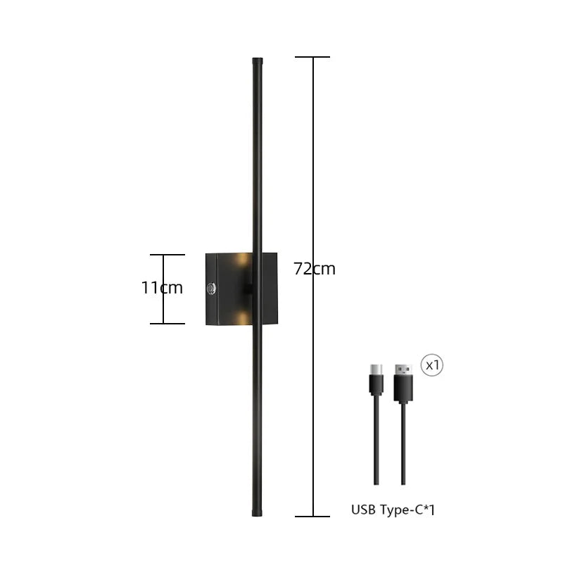 Modern Nordic Dimmable Wall Sconce with Remote Control - Battery Operated