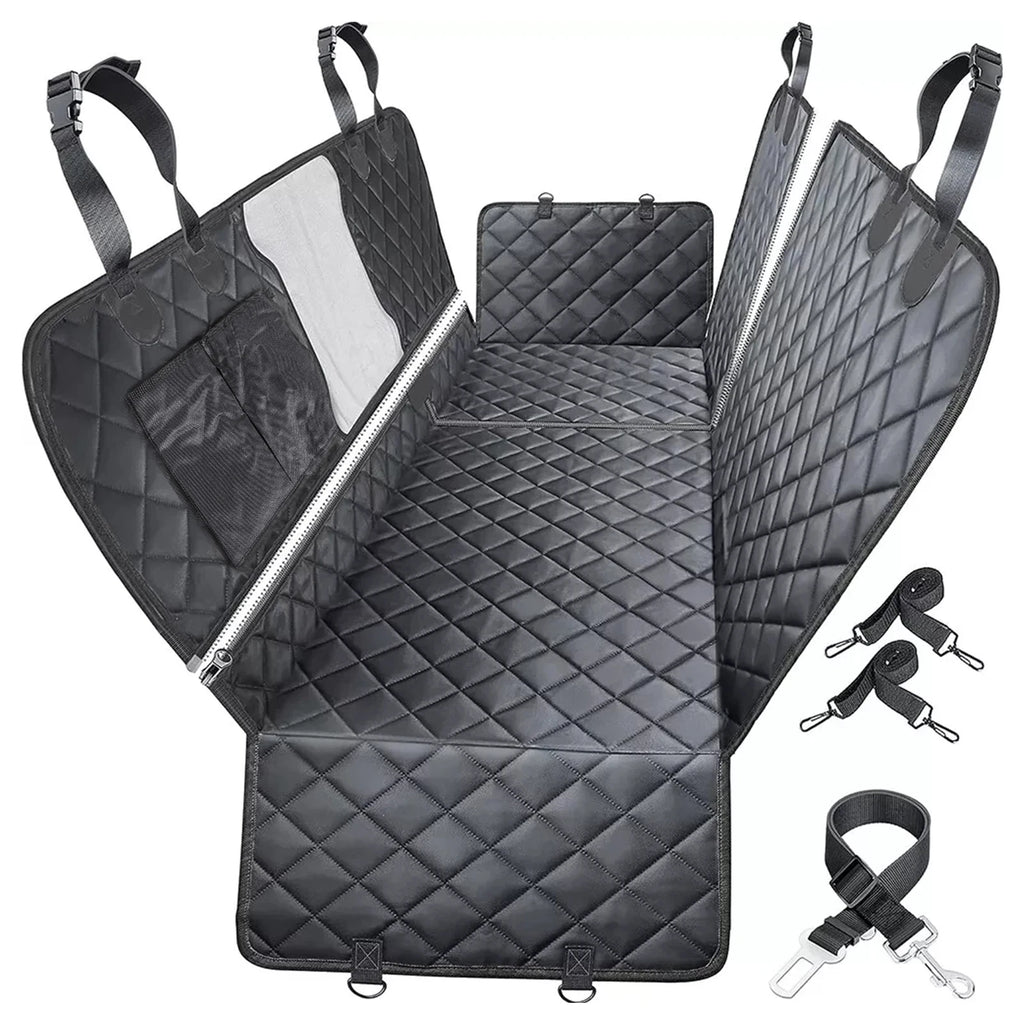 Waterproof Pet Car Seat Cover with Anti-Slip Mesh Window
