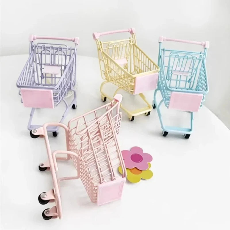 Mini Shopping Cart Toy for Kids - Fun Crafts & Storage Solution