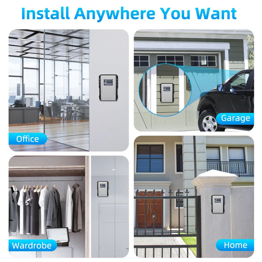 Awapow Wall-Mount Key Box - 4-Digit Lock, Weatherproof & Secure
