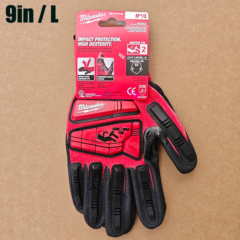 Milwaukee Level 3 Nitrile-Dipped Cut & Impact Resistant Work Gloves