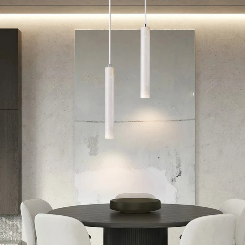 Pumous LED Pendant Lamp - Modern Wooden Chandelier for Bedroom
