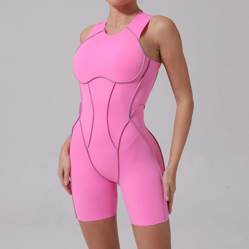 ZEEHOOH Women's Short Sleeve Yoga Jumpsuit - Stylish Activewear