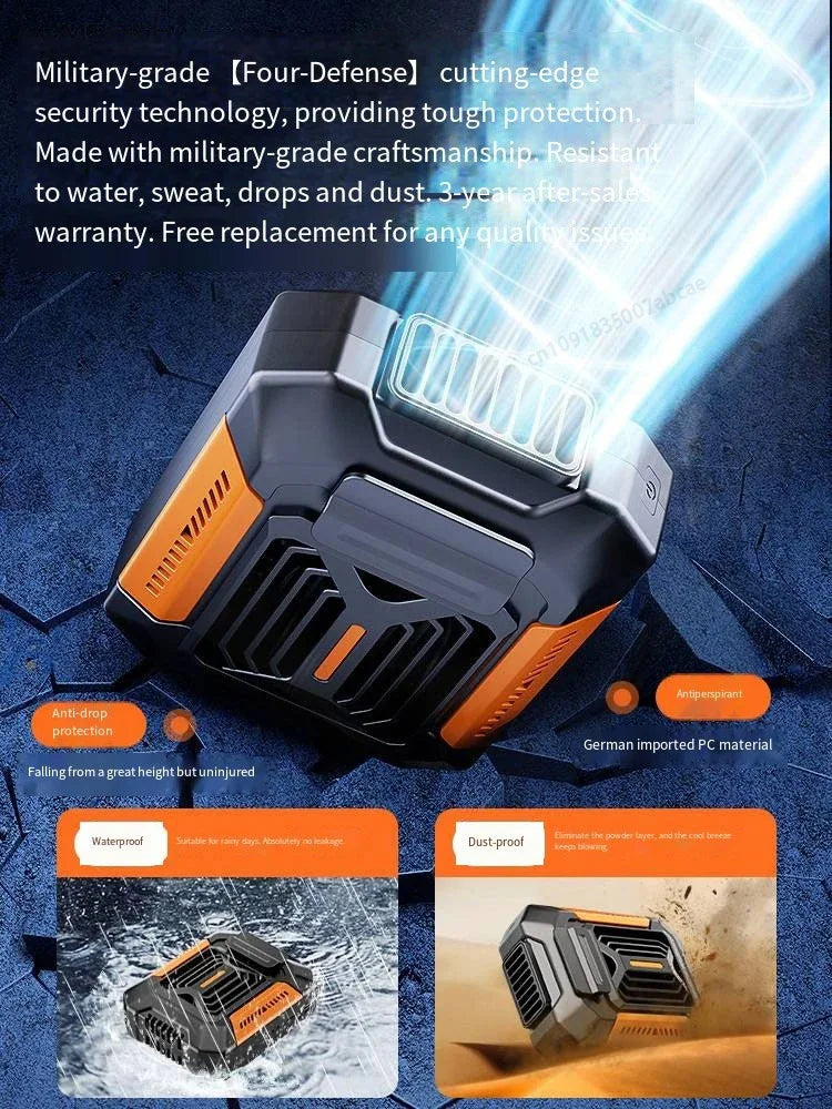 HOMFISH Portable Wearable Fan with Power Bank & Flashlight - Ideal for Outdoors