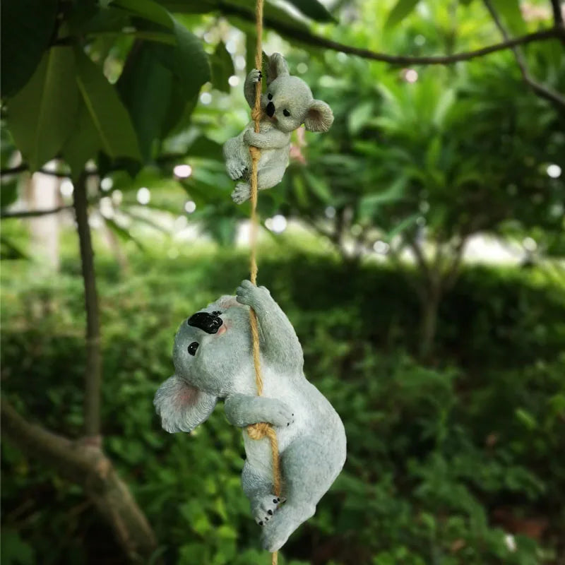 Whimsical Climbing Squirrel Resin Figurine for Garden Décor