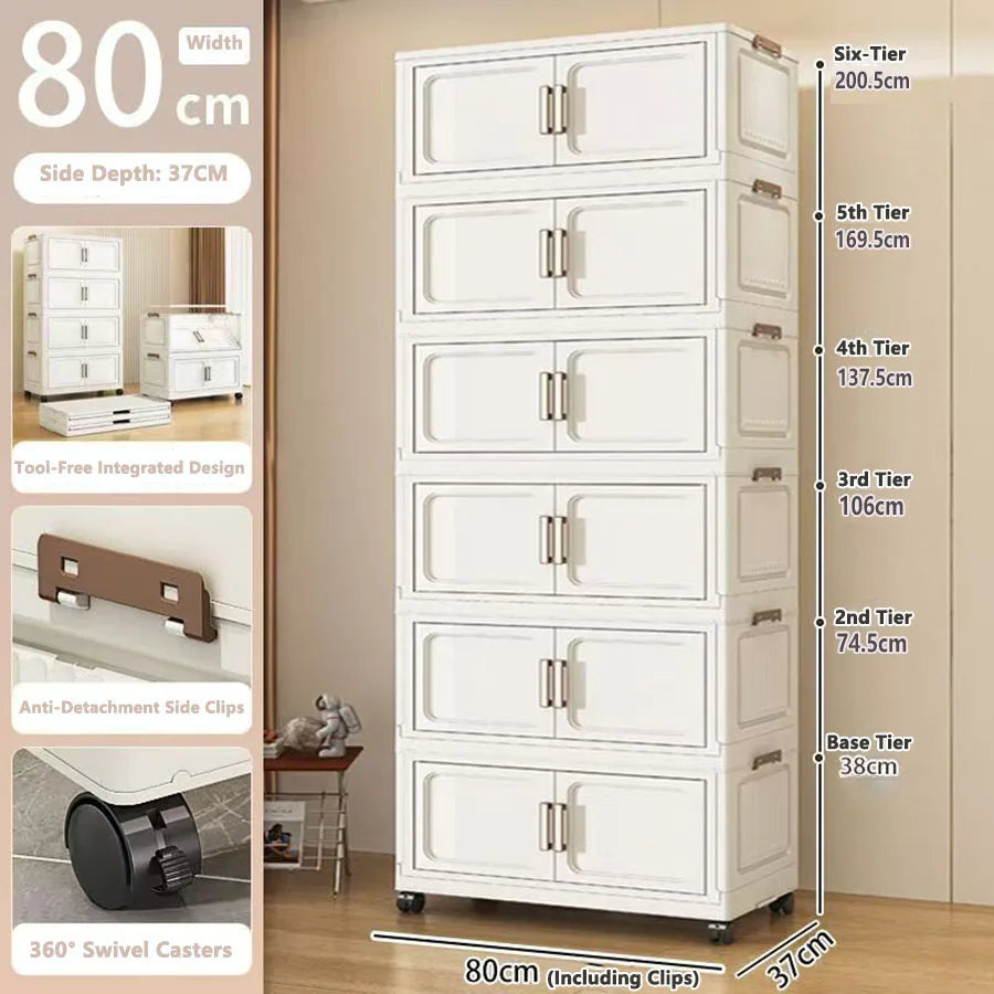 Folding Storage Cabinet - Versatile Toy & Snack Organizer for Home