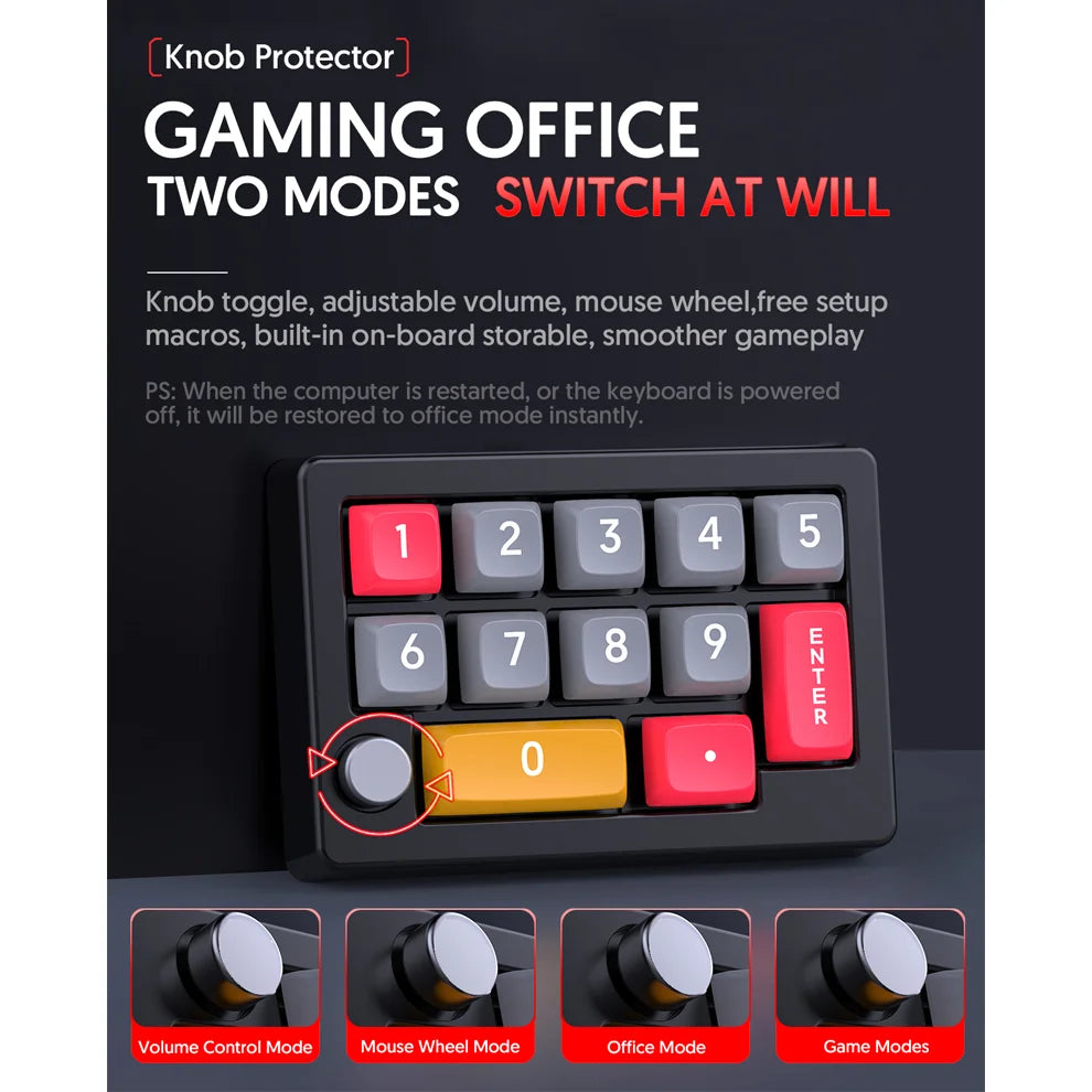 JOMAA RGB LED Mechanical USB Gaming Keypad - Programmable Control