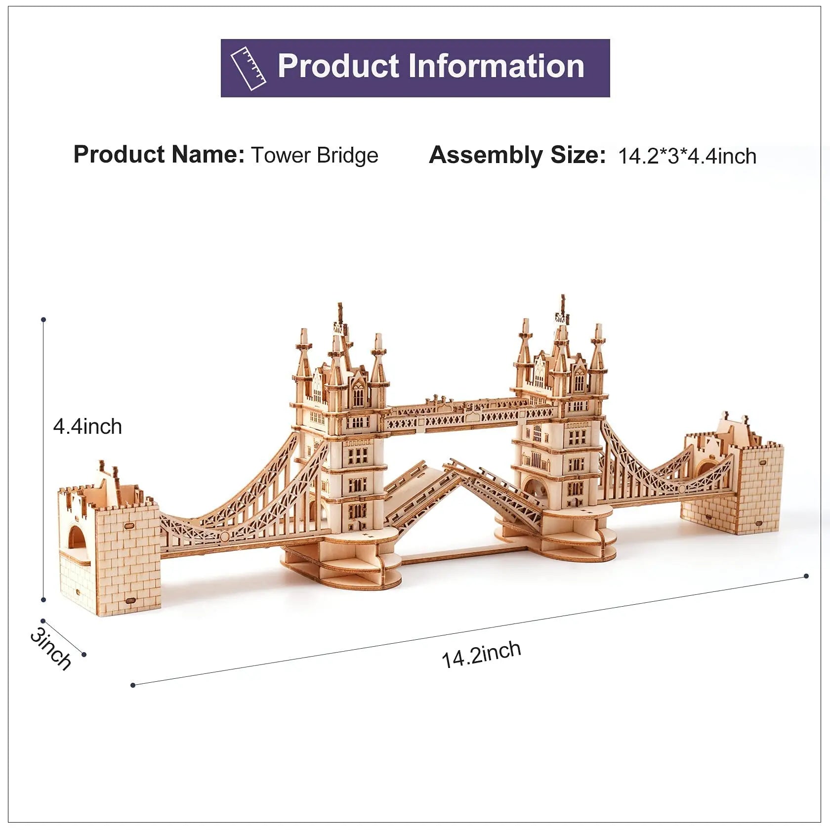 Robotime 3D DIY Tower Bridge & Big Ben Wooden Puzzle Kit