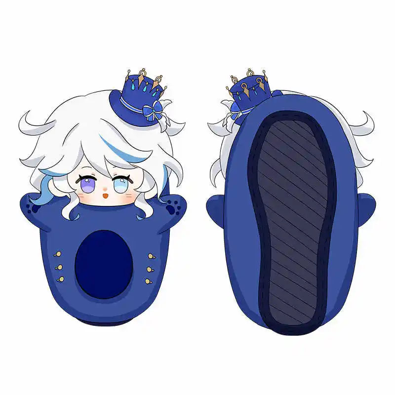 Cozy Genshin Impact Plush Slippers for Anime Fans - Scaramouche & Xiao