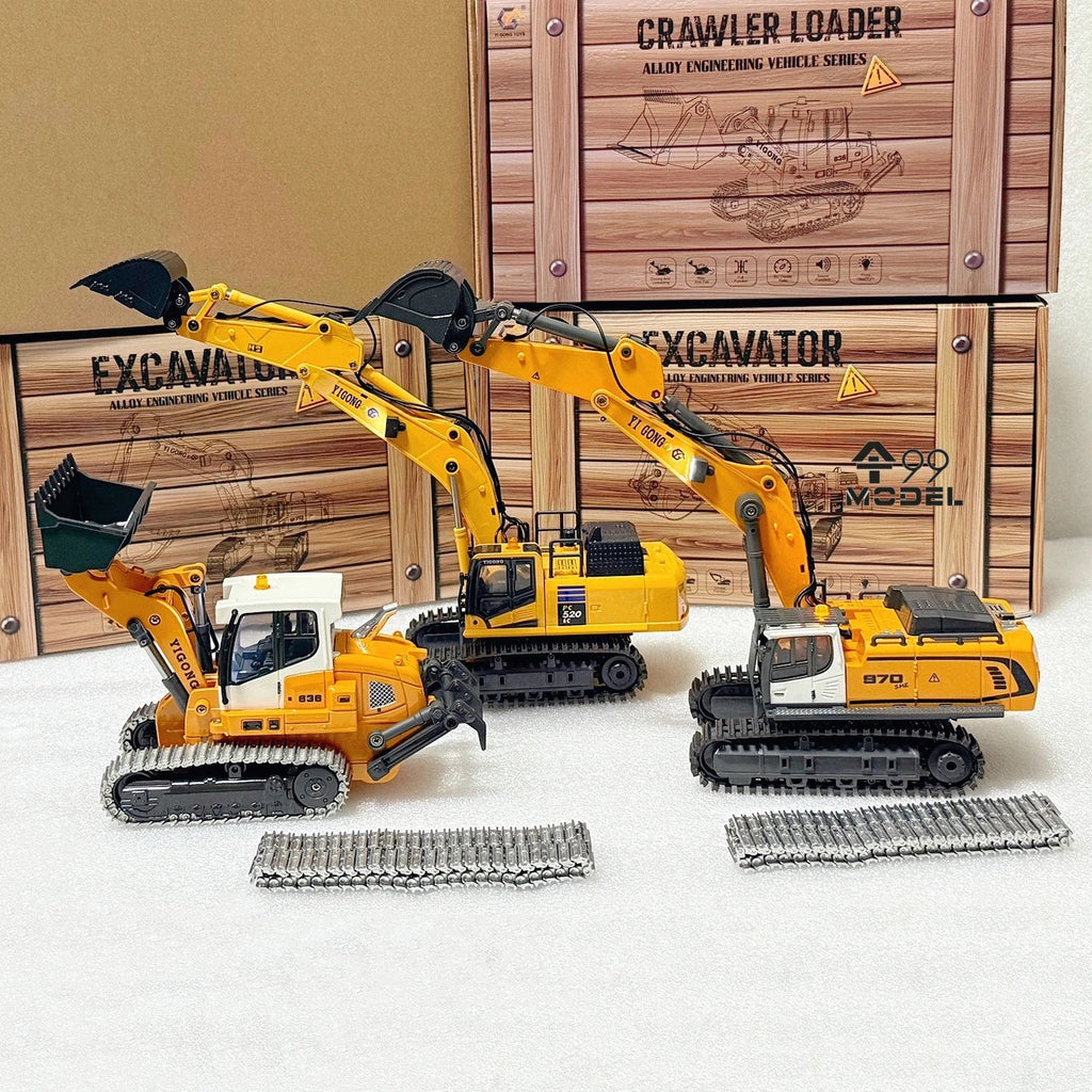 Mini RC Excavator Loader 1/50 - Realistic Fun with Lights & Sounds