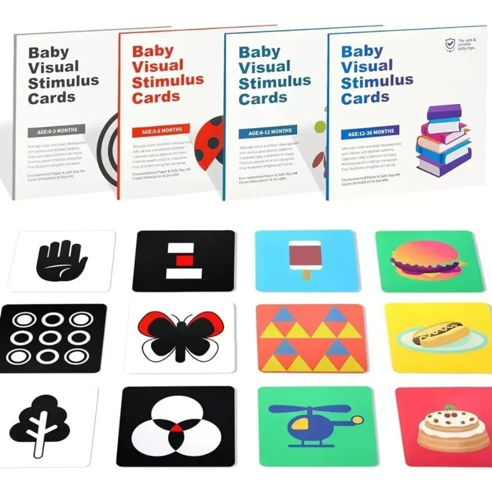 Montessori Black and White Baby Stimulation Cards - High Contrast Learning
