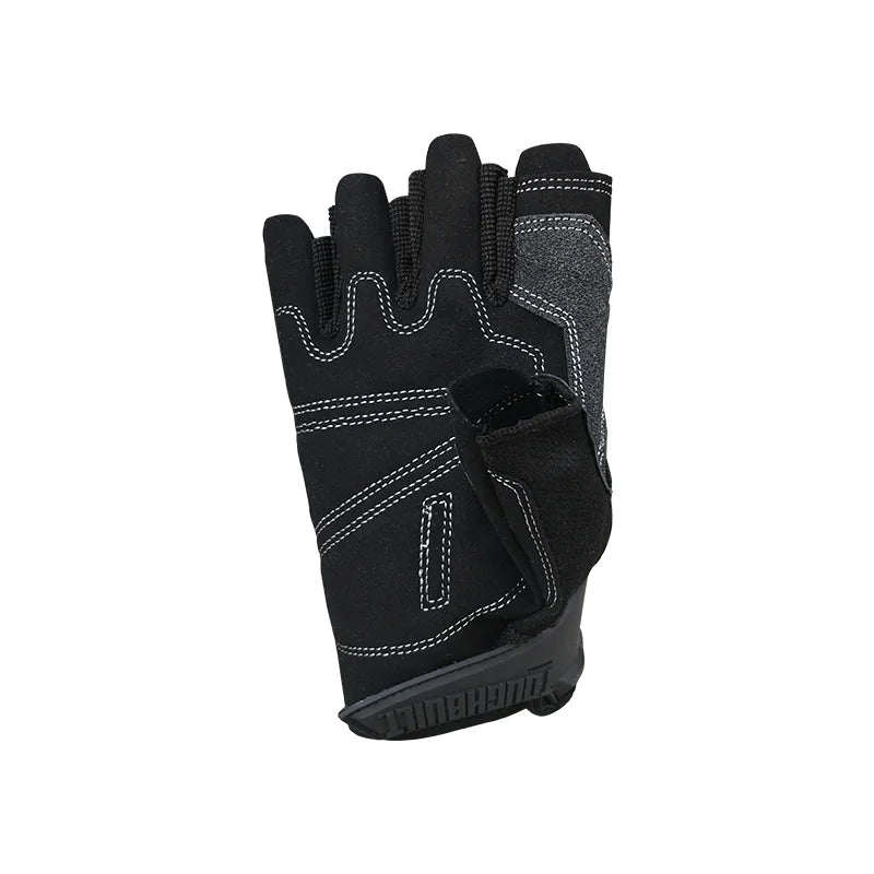 TOUGHBUILT Microfiber Half Finger Work Gloves for Superior Grip & Comfort