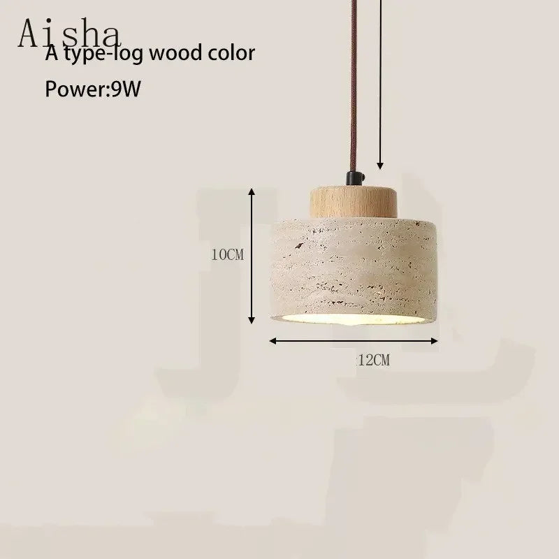 LED Pendant Lamp - Retro Yellow Stone Chandelier for Home & Restaurant