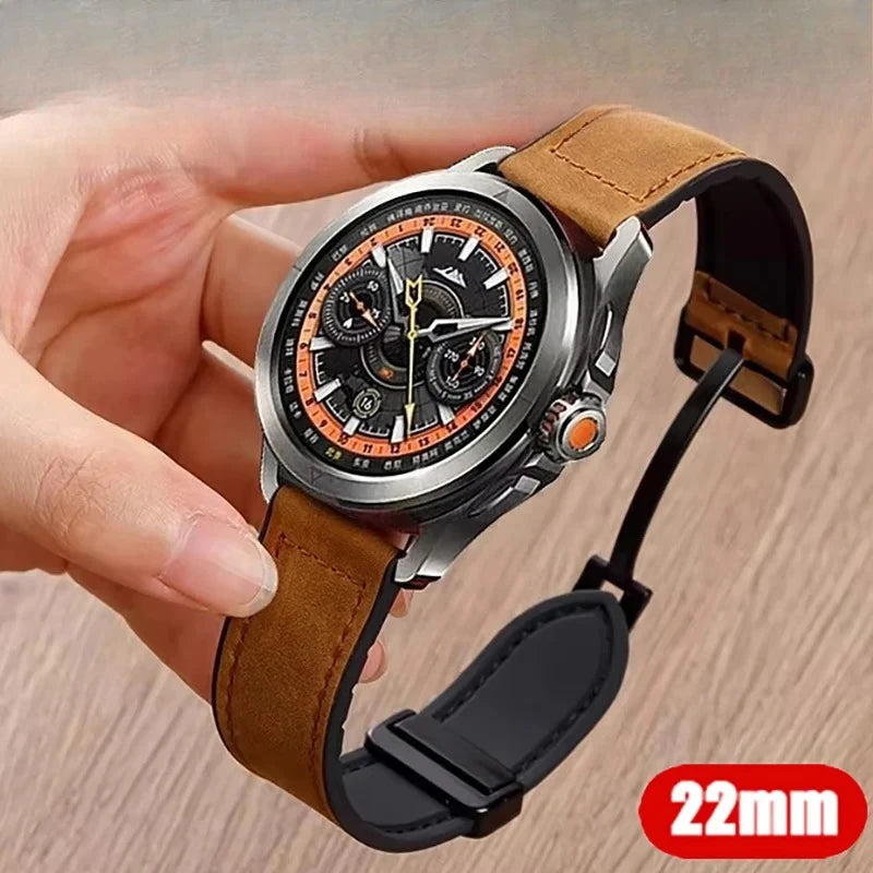 Luxurious Leather 22mm Magnetic Strap for Xiaomi Watch S1-S4