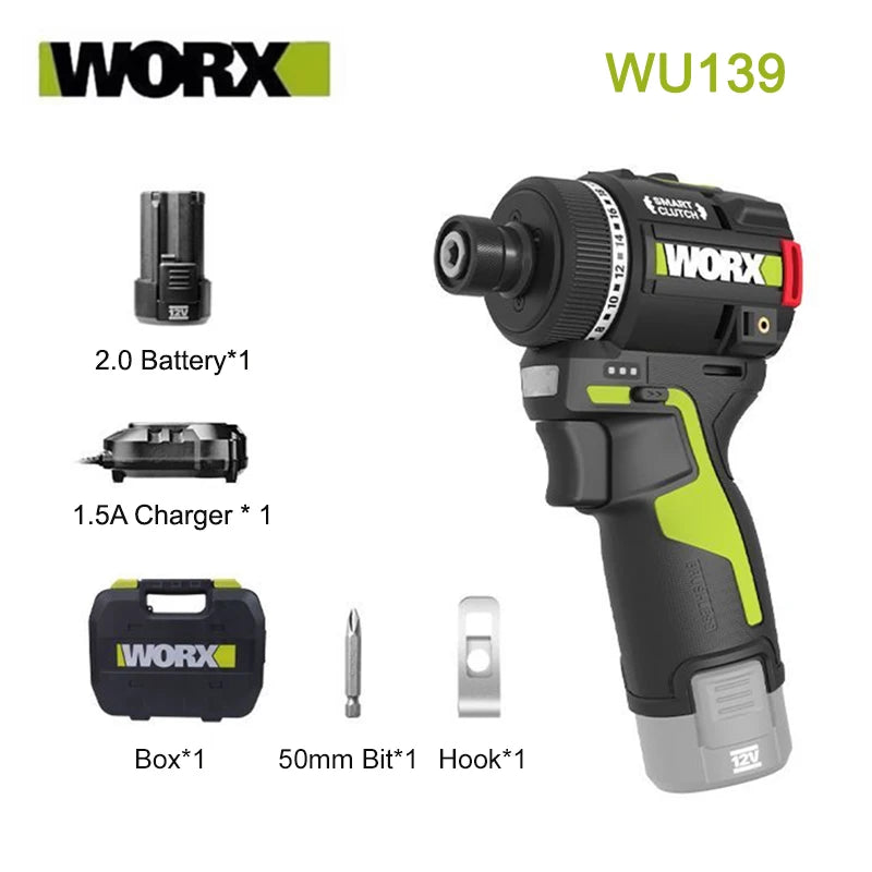 Worx WU139 Cordless Electric Impact Screwdriver - High Torque Power Tool