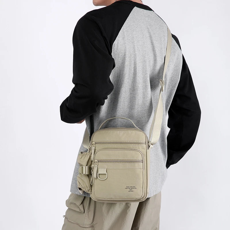 Stylish Men's Crossbody Bag with Bottle Pocket for Travel & Leisure