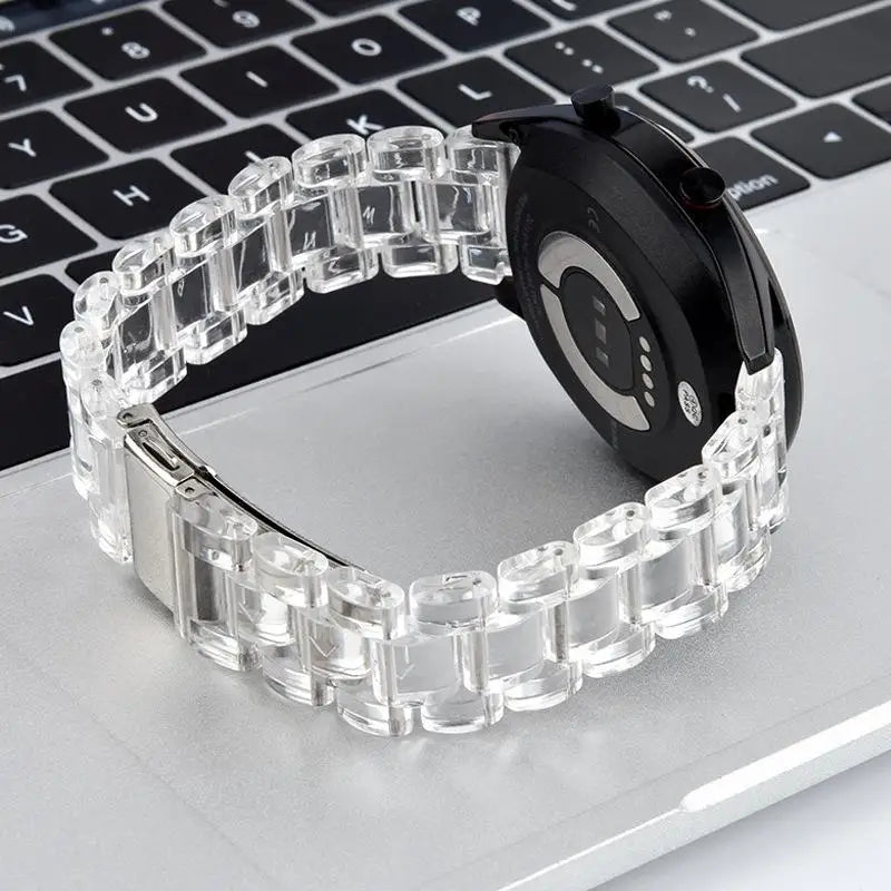 Versatile Transparent Resin Watch Strap for Samsung Galaxy & Xiaomi