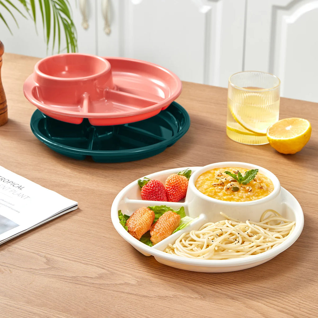 Divided Salad Plate - Reusable & Microwave Safe for Kids