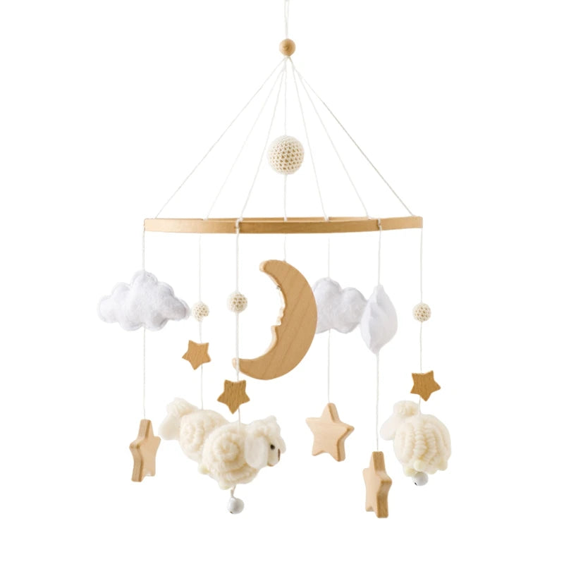 Wooden Baby Bed Bell Bracket - 0-12 Months Mobile Toy Holder