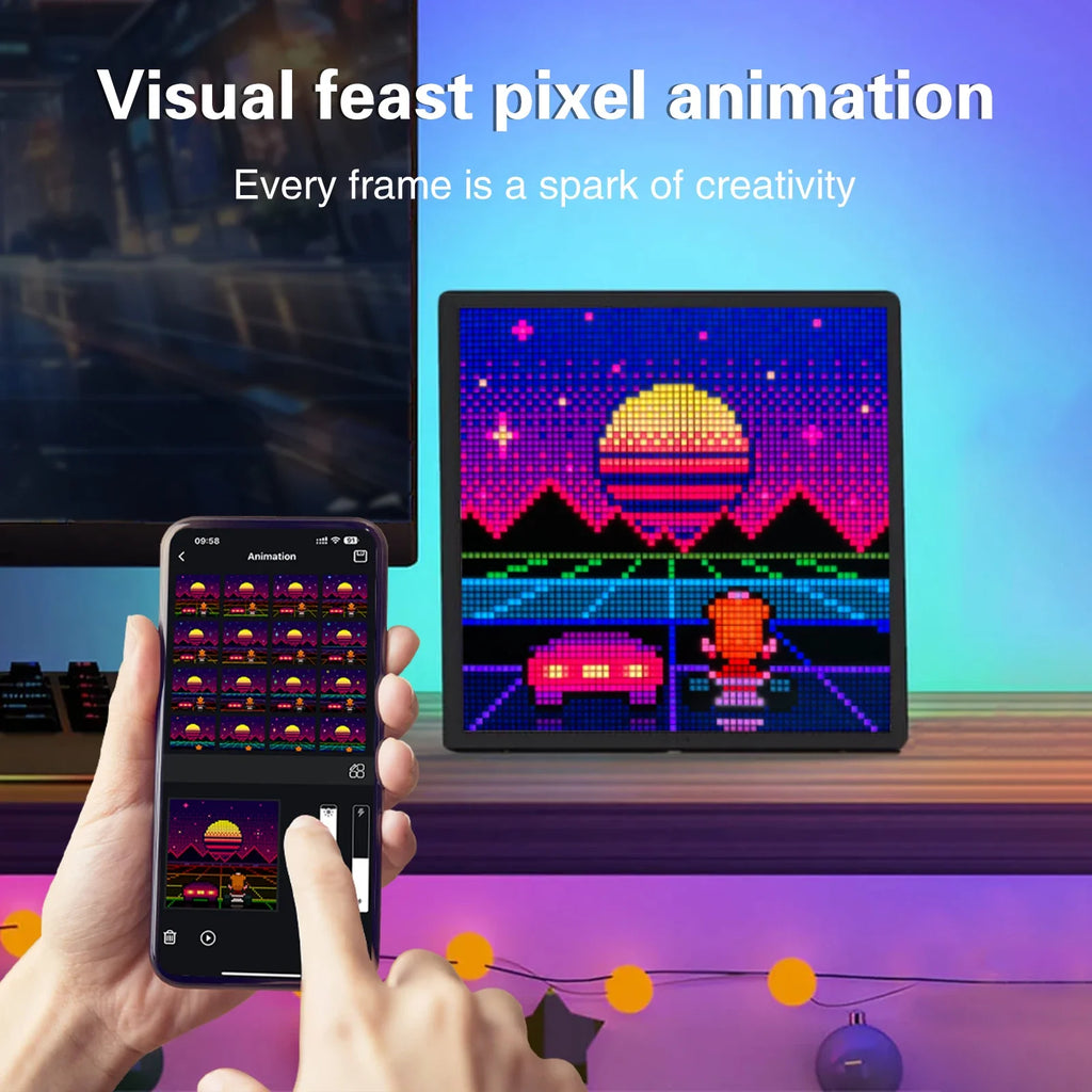 64x64 RGB LED Pixel Display - Bluetooth Programmable Art Panel