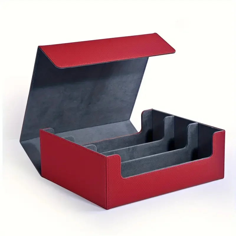Premium PU Leather Trading Card Storage Box - Holds 1800+ Decks