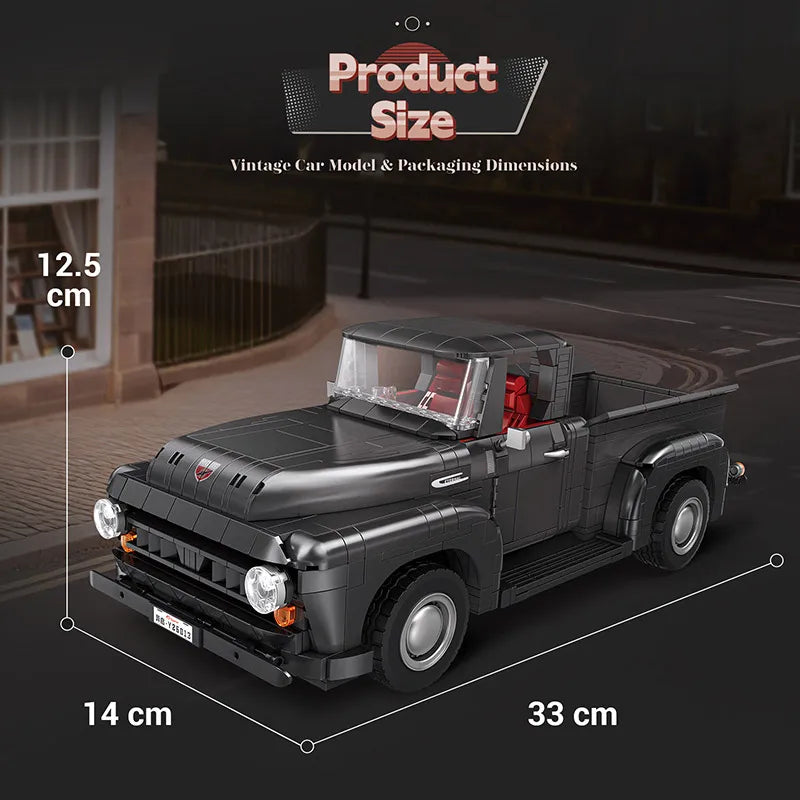 MOULD KING 1953 F100 Pickup Truck Building Blocks Model - Retro Toy