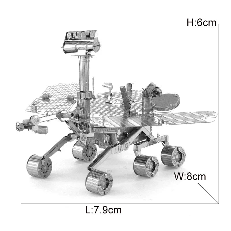 3D Metal Spacecraft Puzzle - Hubble Telescope & Mars Rover Model