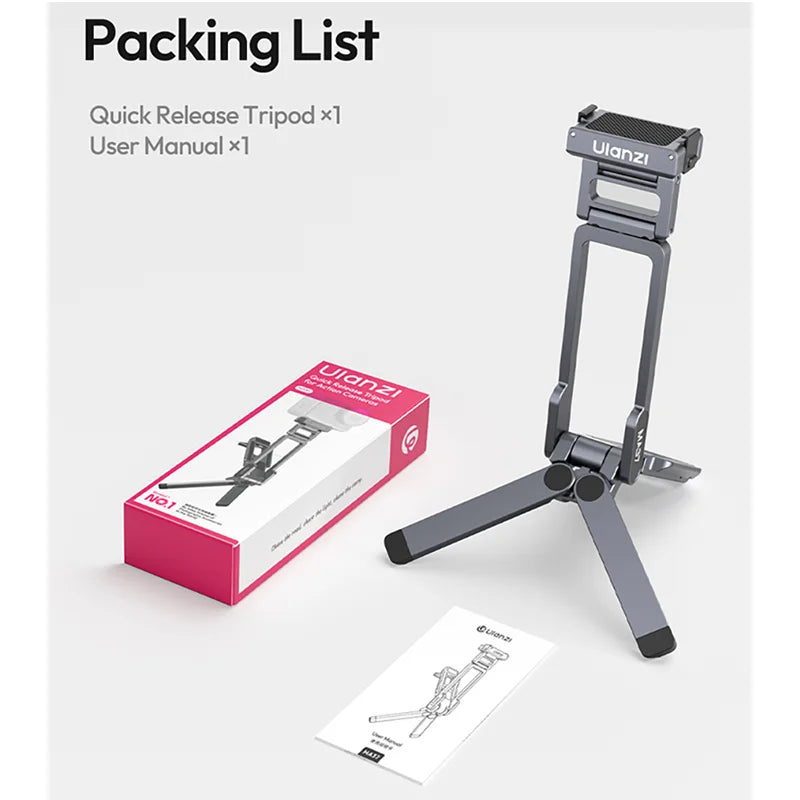 Ulanzi MA37 Mini Tripod for DJI Action 5/Osmo Nano - Compact & Magnetic