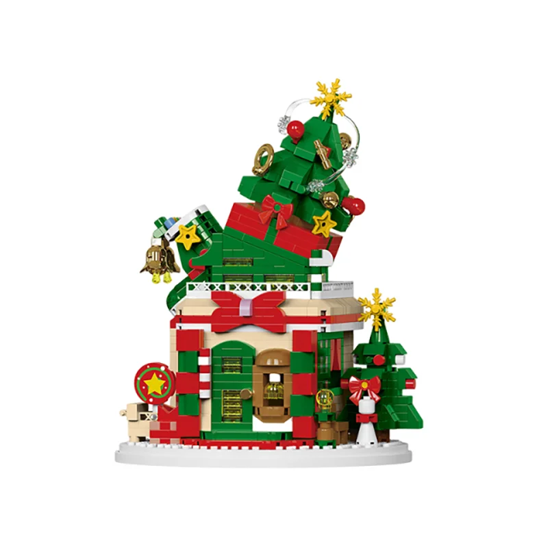 Festive Micro Building Block Set: Santa, Snowman & Christmas Tree