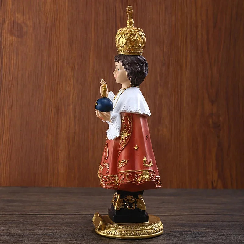 Elegant 12-Inch Infant of Prague Figurine for Religious Decor