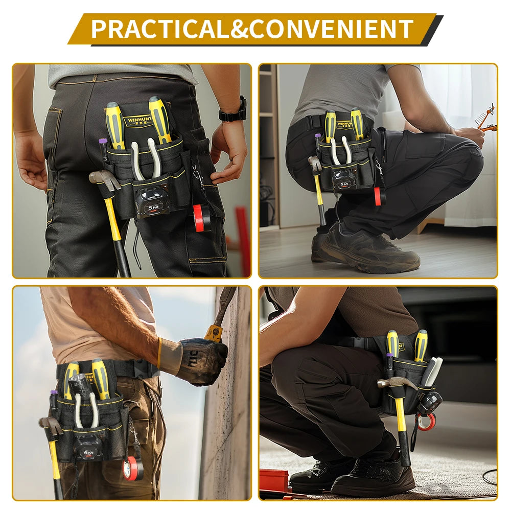 Durable Electrician Tool Waist Bag - Multifunctional & Portable