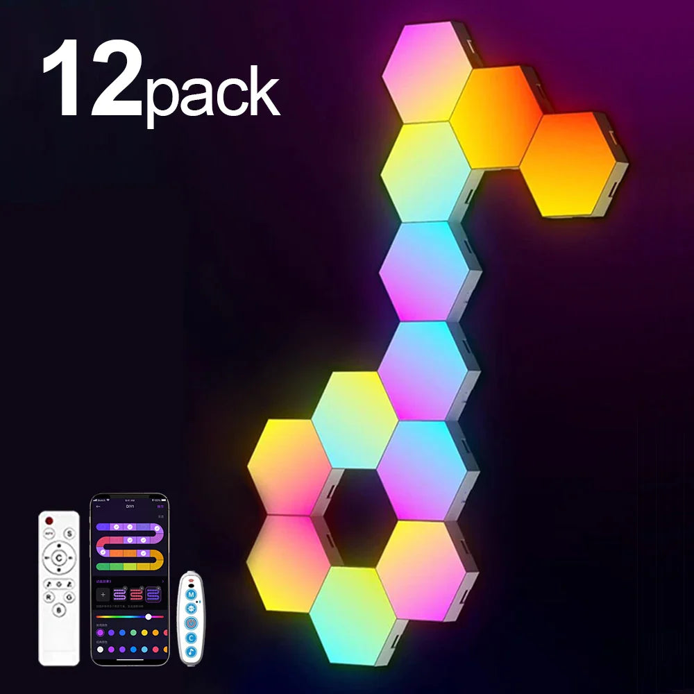 RGB Smart Hexagonal Wall Lamp - Color Changing Ambient Light