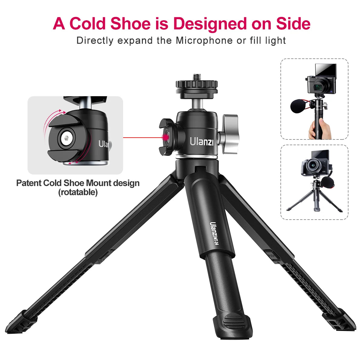 Ulanzi MT-14 Lightweight Tripod with 360° Ballhead – Ideal Vlog Kit