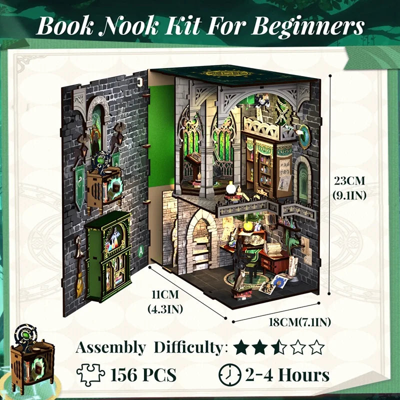 CUTEBEE DIY Miniature Dollhouse Kit - Elegant Bookshelf Accent