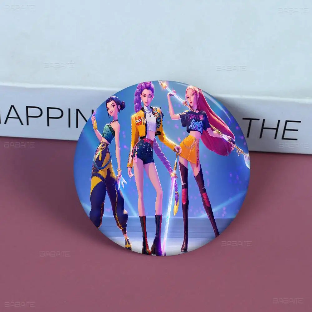 K-Pop Demon Hunters Anime Pin Button | Cute Cartoon Brooch Jewelry