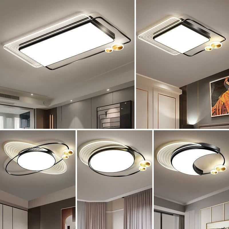 Nordic Double Square Acrylic LED Ceiling Lamp for Modern Spaces
