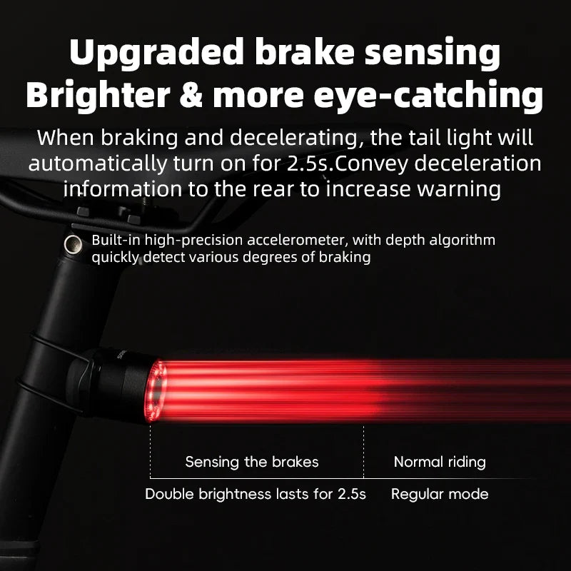ROCKBROS Smart Brake Sensing Waterproof Bicycle Tail Light