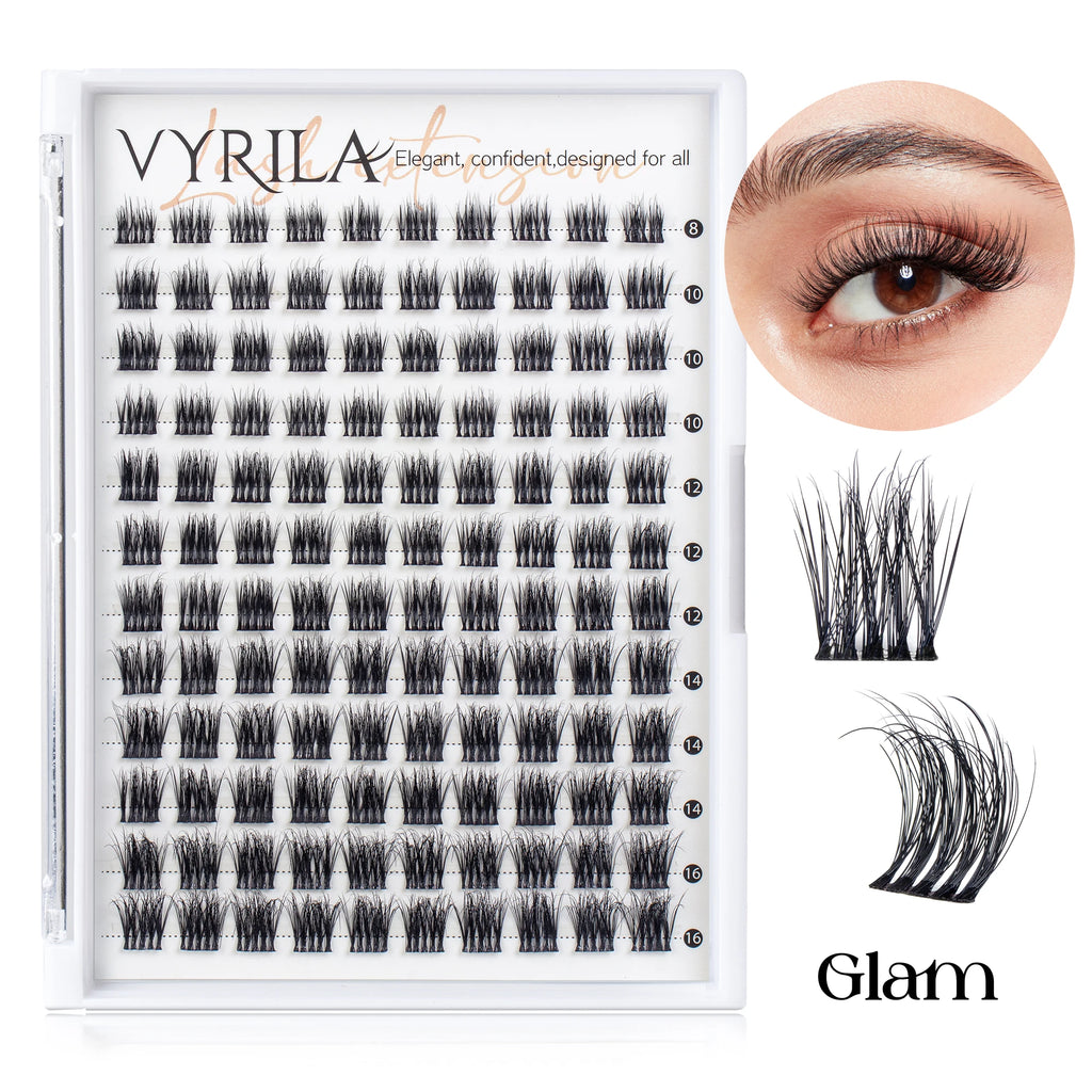 VYRILA C Curl 3D Wispy DIY Eyelash Extensions - Reusable & Natural Look