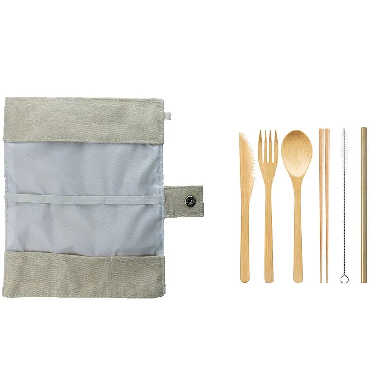 Eco-Friendly Bamboo Utensils Travel Set - Stylish & Portable Cutlery