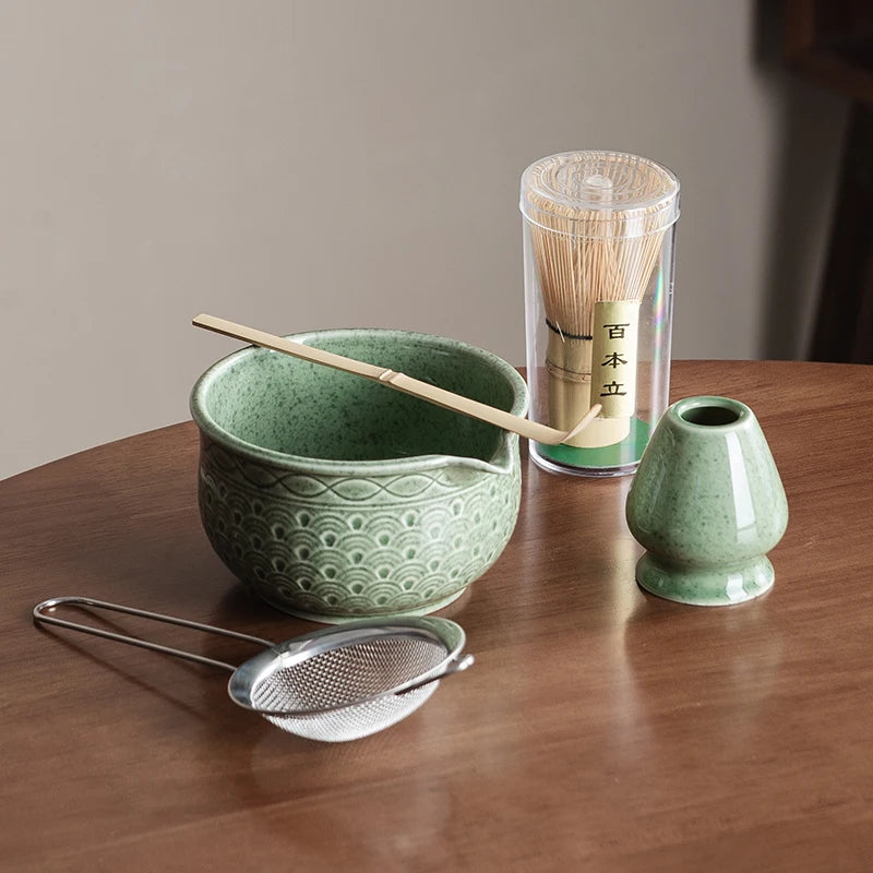Authentic Japanese Matcha Tea Set - Bowl, Whisk & Accessories